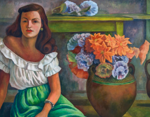 Quando l’ARTE costruisce un PAESE Mujer sentada con flores